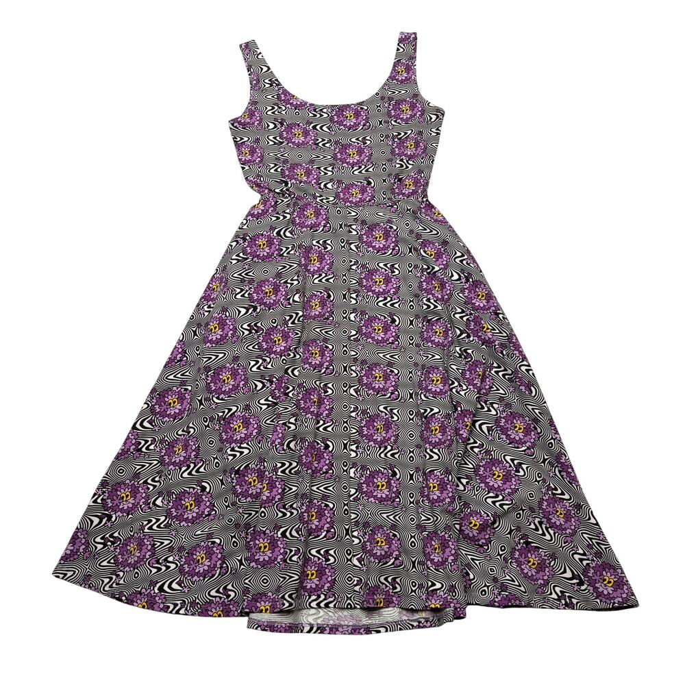 Nooworks Vacation Haze Midi Dress Women's Large Retro Twee Psychedelic